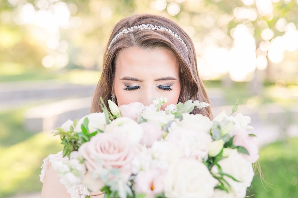 Bride with bouquet