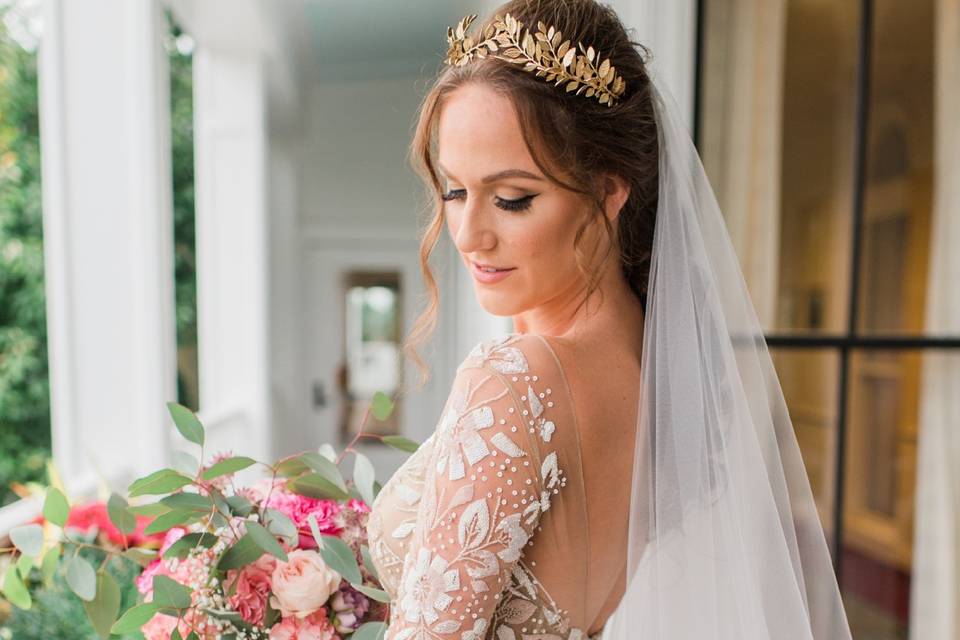 Bride and her bouquet