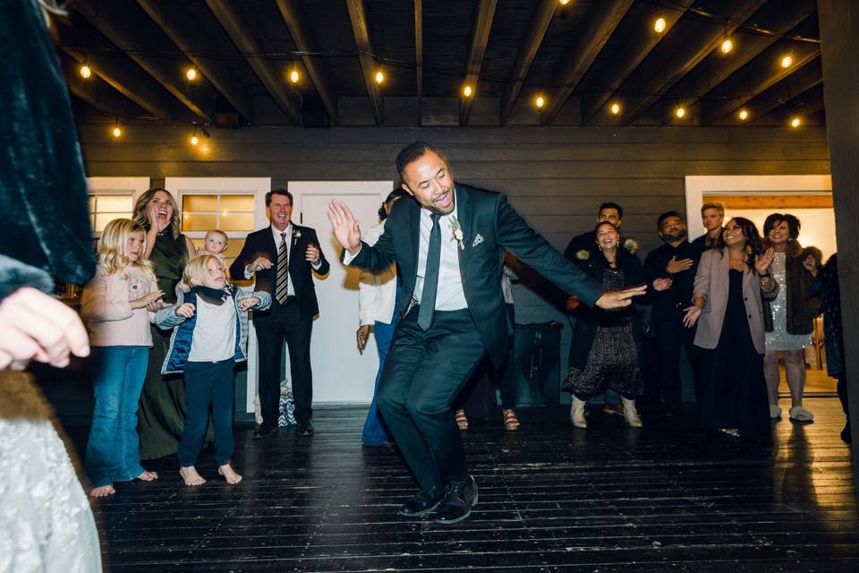 Dancing on the covered patio