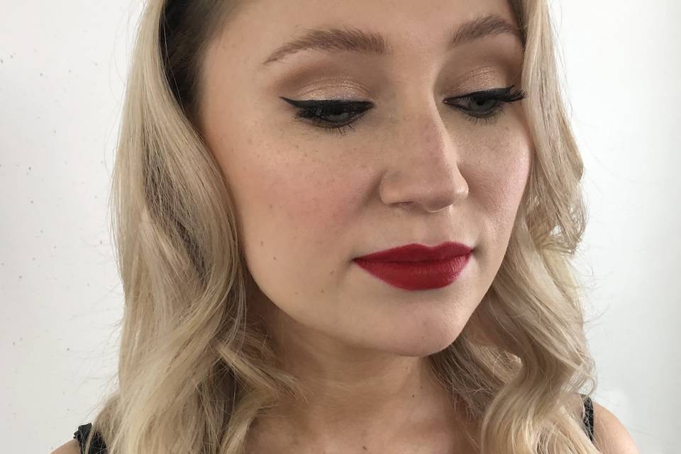 Bold red lip