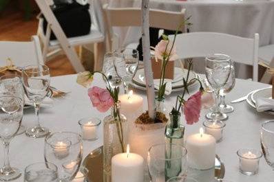 Table setup with centerpiece