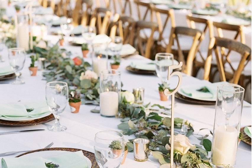 Greenery Reception Tables