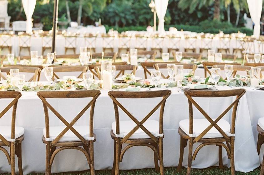 Greenery Reception Tables