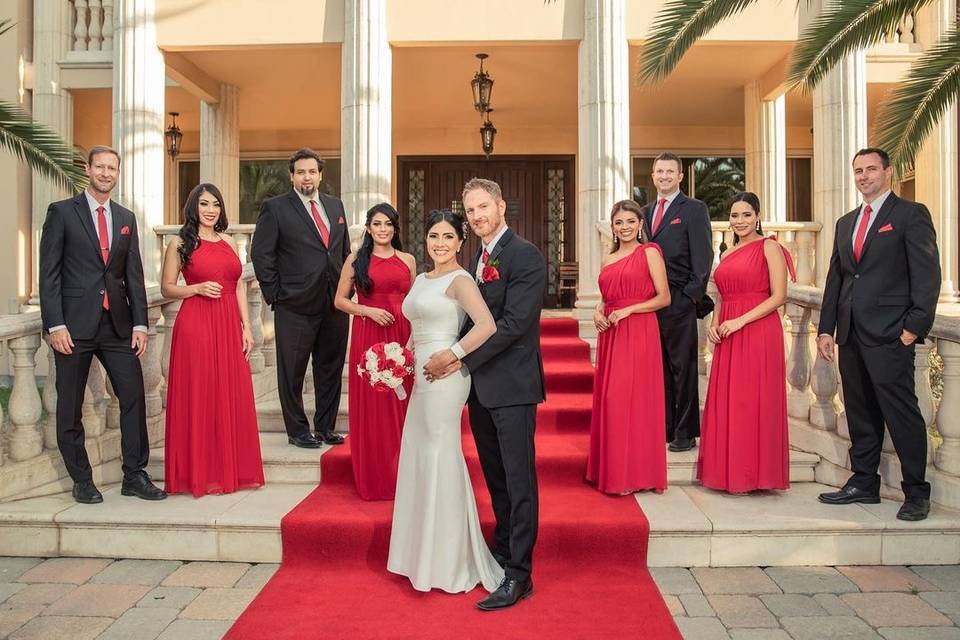 Bridal Party in Red