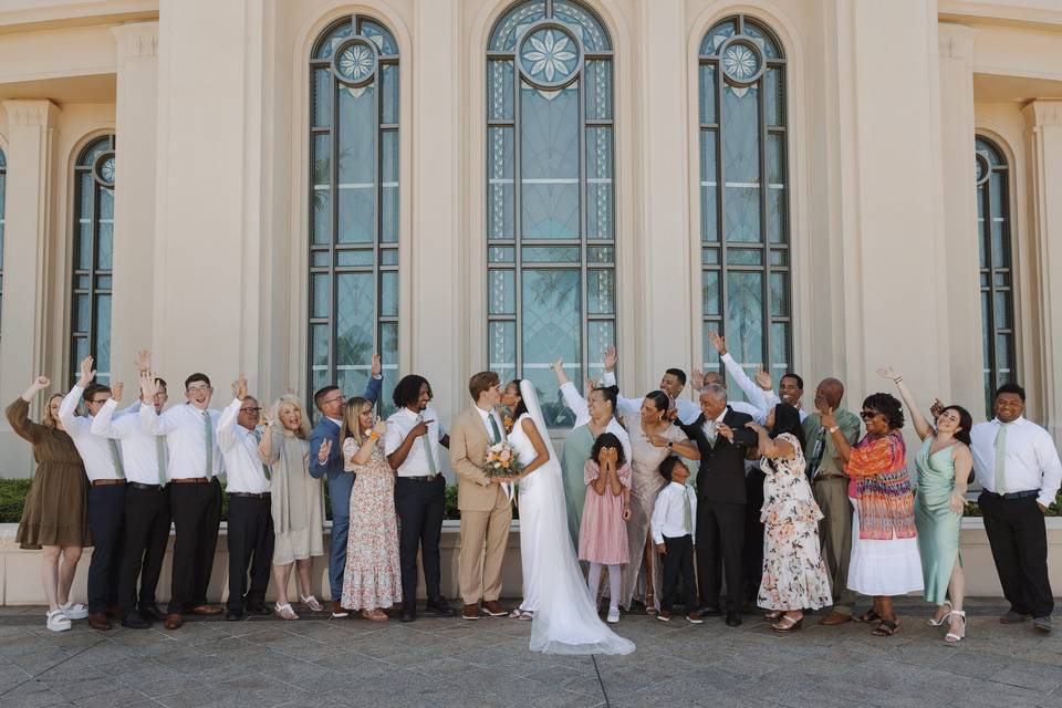 Bride and Groom and Family