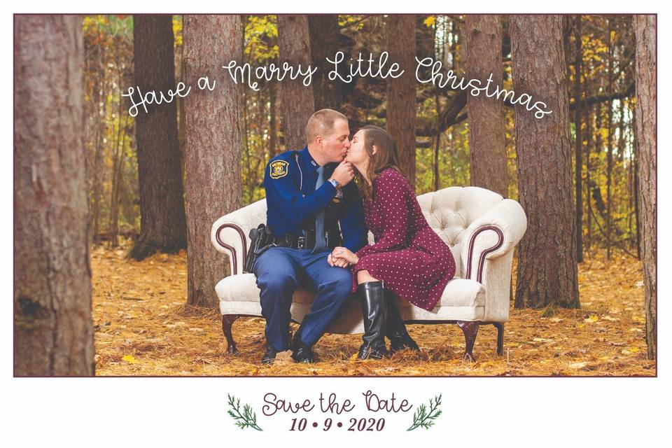 Christmas-themed Save the Date