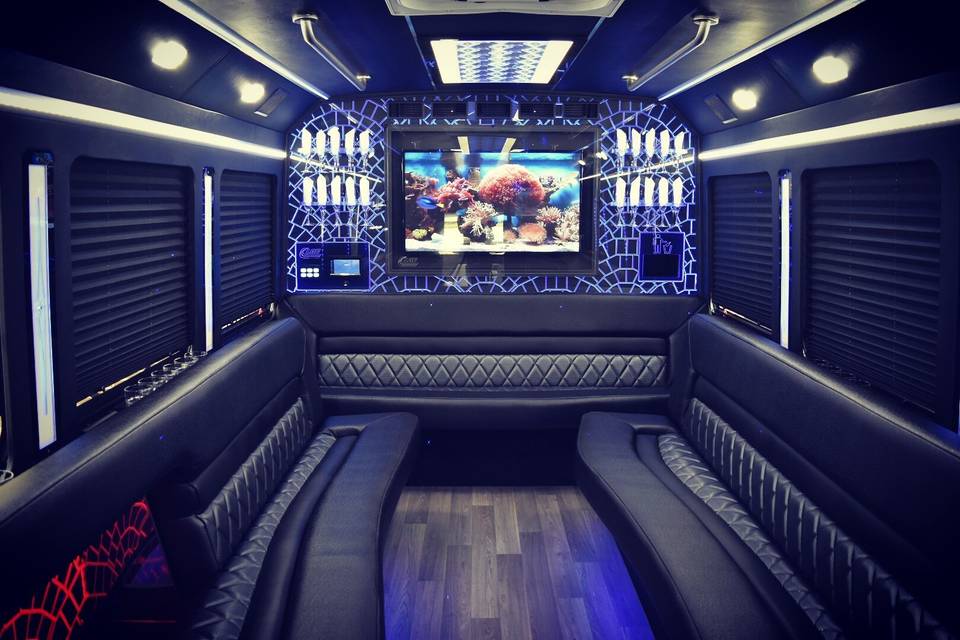 Inside the limo