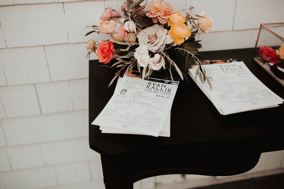 The wedding invitations