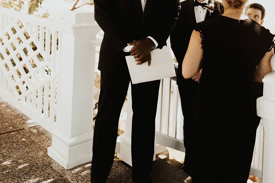 The groom waiting