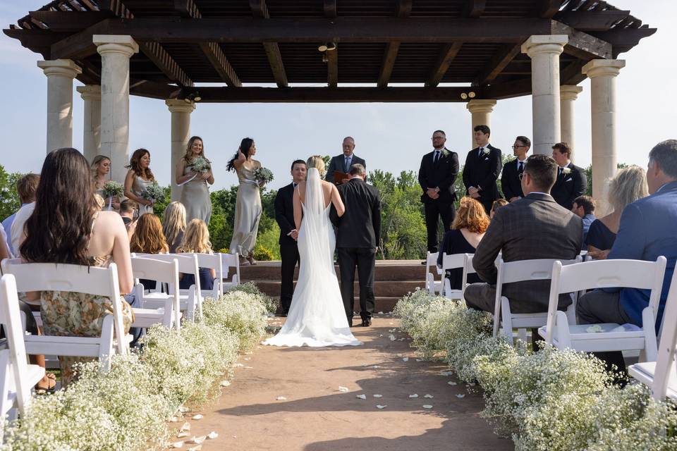 Aisle from baby's breath