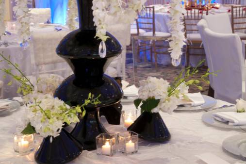 White hanging centerpiece