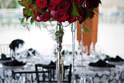 Red tall centerpiece