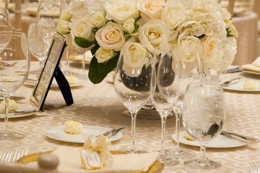 White and cream centerpiece