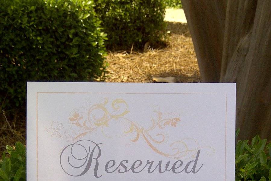 5x7 reserved table card