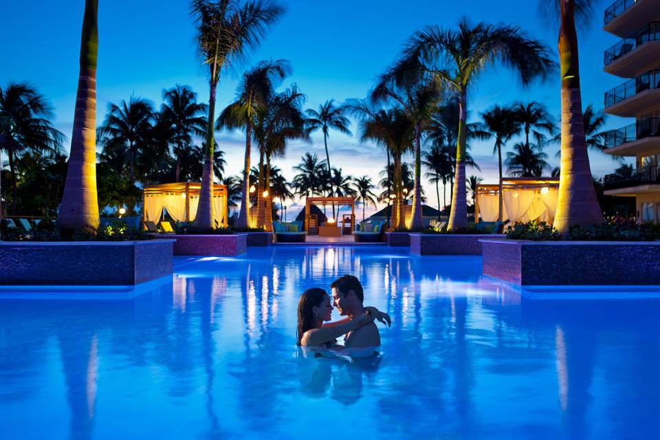 Couple in the Adult Pool