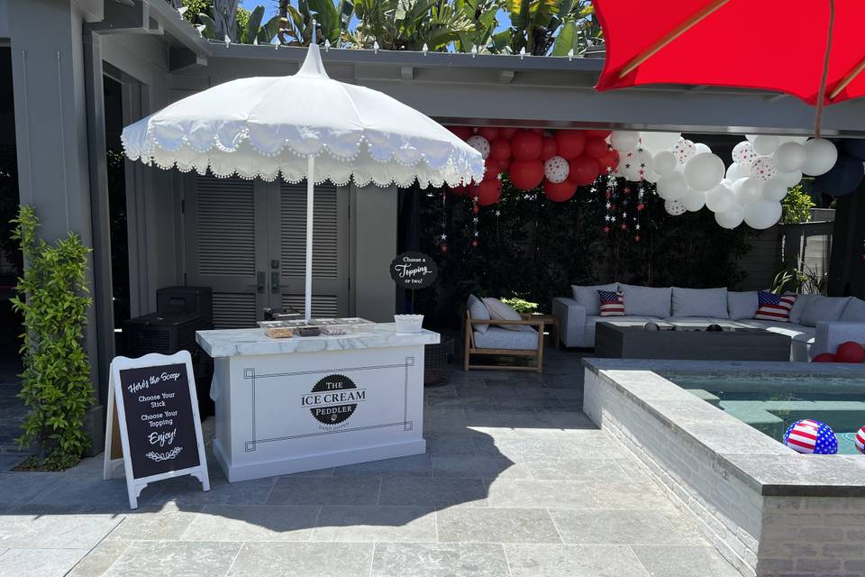 Set-up at Super Bowl party