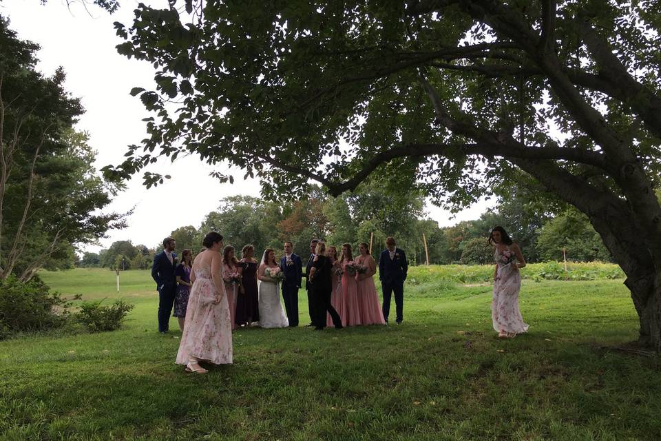 Ceremony at river berm