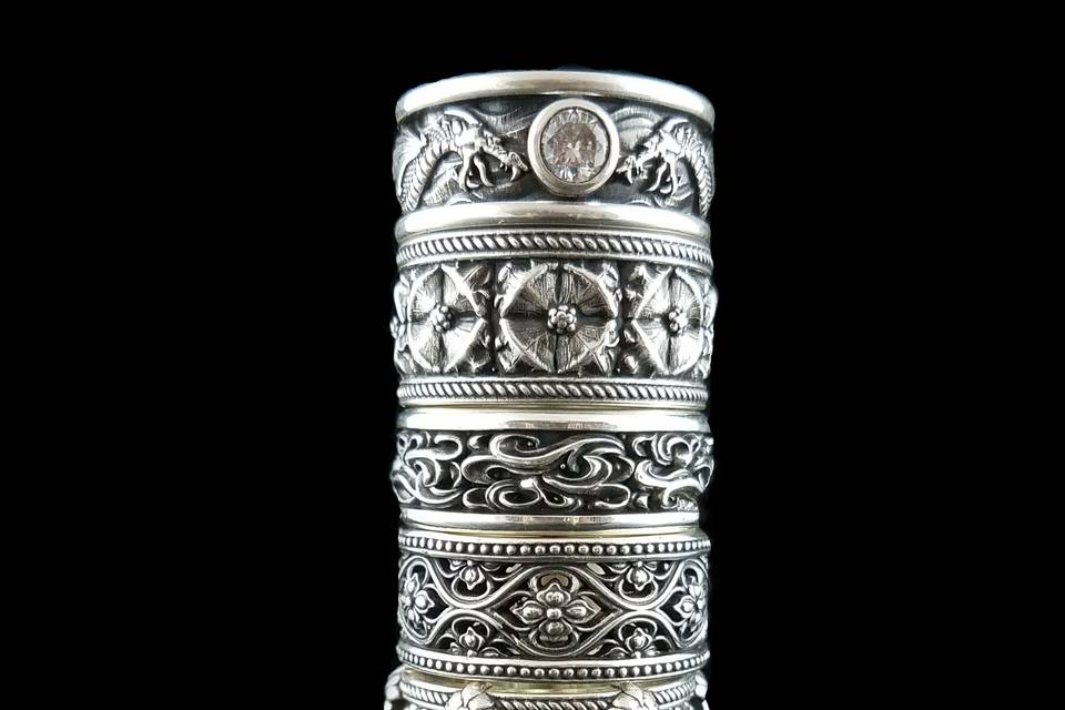 Celtic Jewelscapes stack of rings