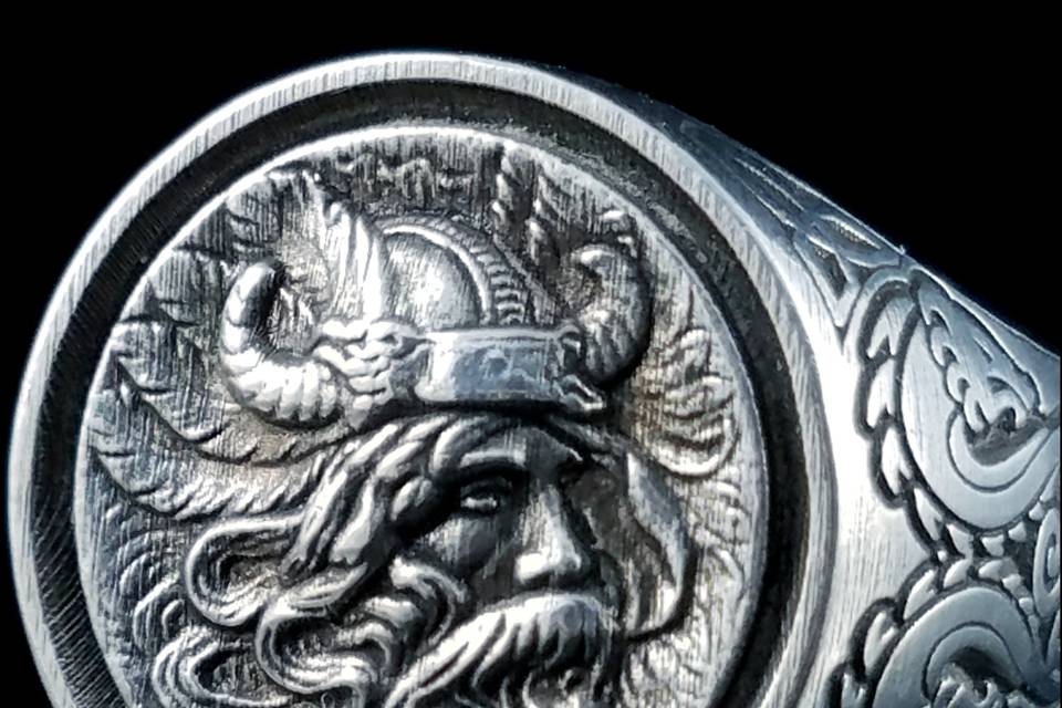 The Viking Odin in Antique 14KT White Gold