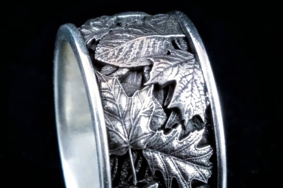 Autumn Leaves in Antique 14KT White Gold