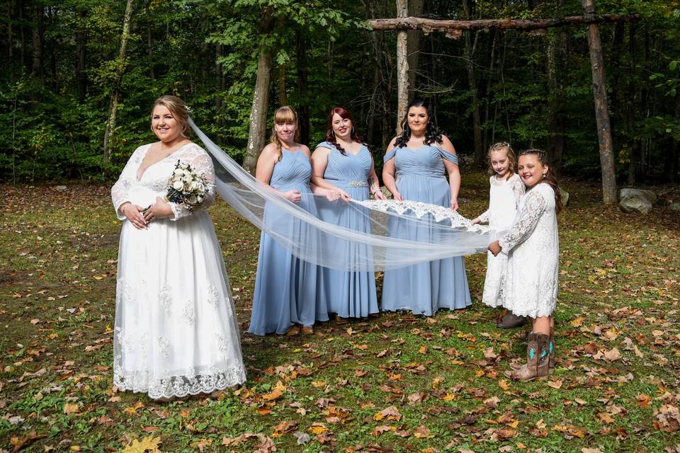 A bride and her ladies