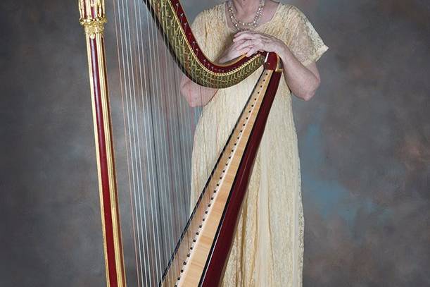 Virginia with her historical 1805 Blaicher Harp, built in Paris following the French Revolution. Imagine, this harp was in existance when Thomas Jefferson was President! This harp was restored by Howard Bryan.