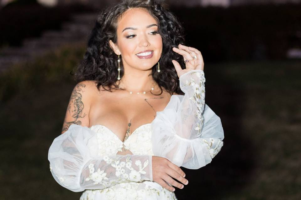 Bride smiling