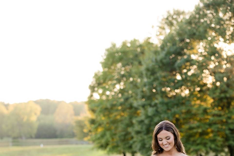 Bride in a field