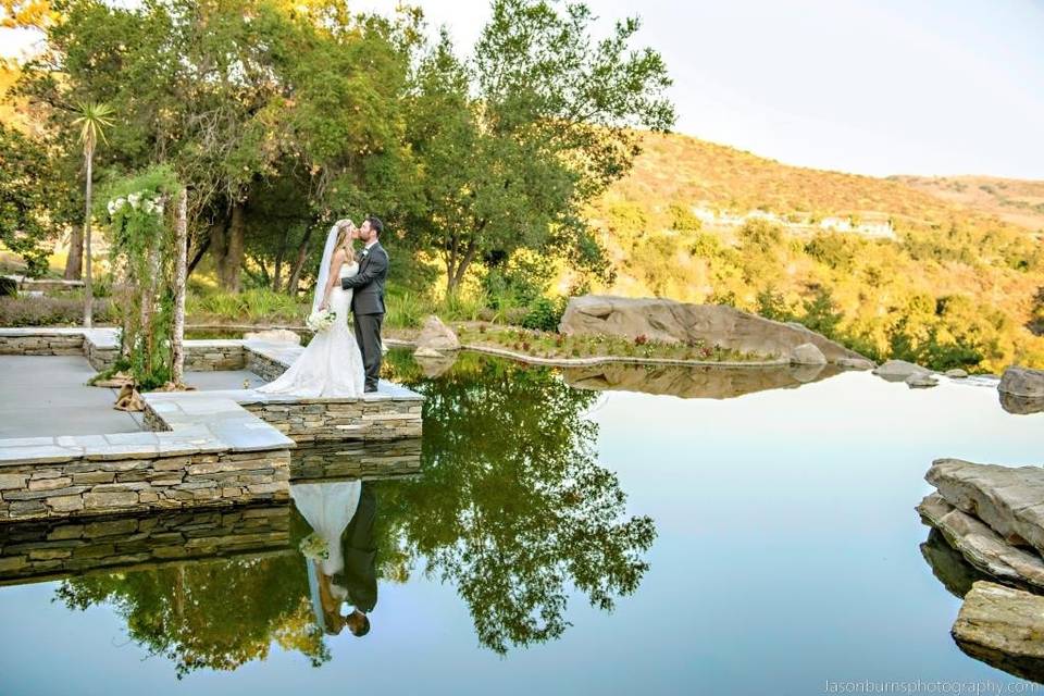 Pond located at ceremony site