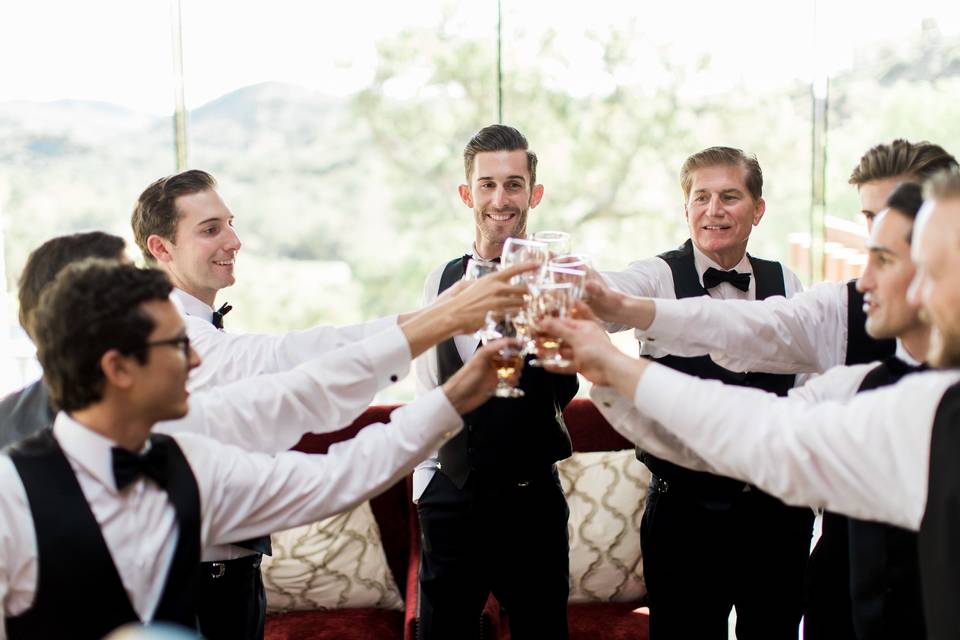 Groomsmen toast to the occasion