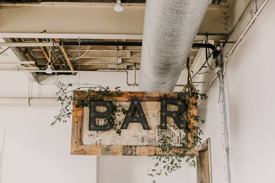 Wedding bar sign