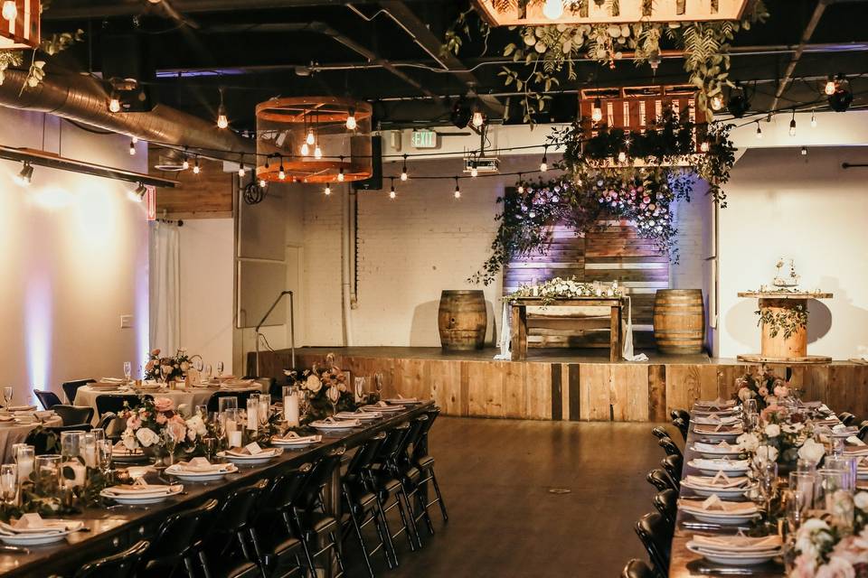 Rustic indoor wedding