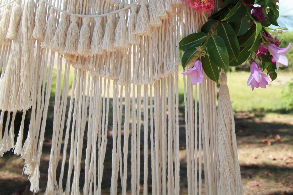 Macrame wedding backdrop