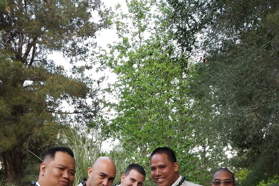 Here comes trouble.  :)  These groomsmen were ready to party before anyone even walked down the aisle.  Fun group!