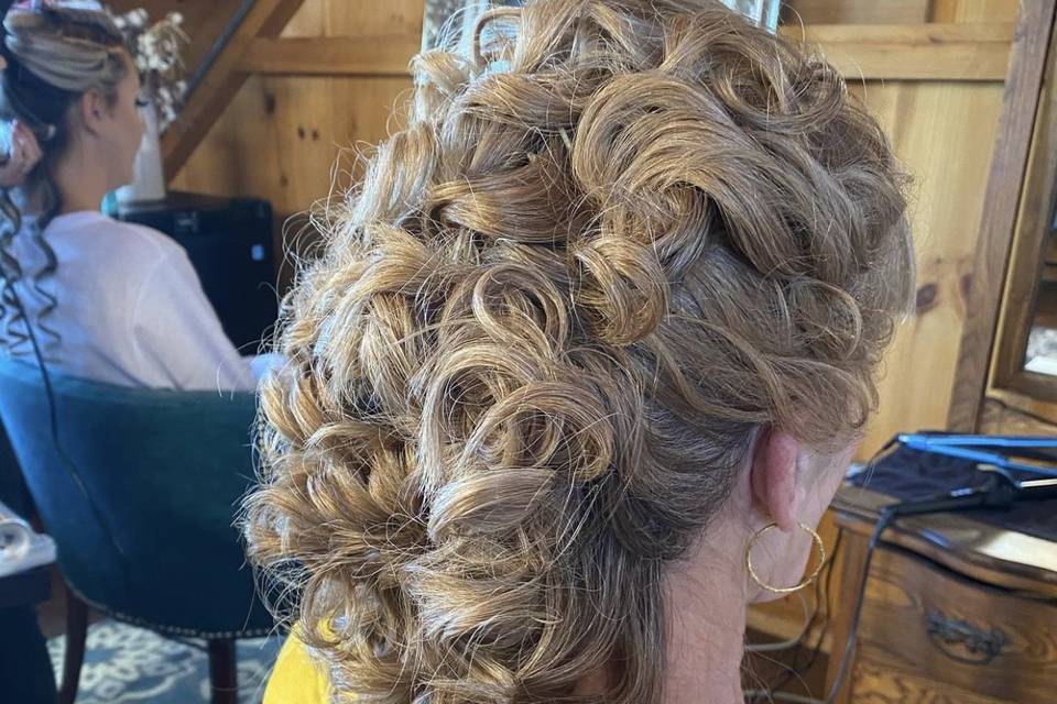 Curly updo