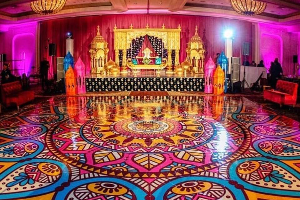 Fun sangeet night vinyl floor