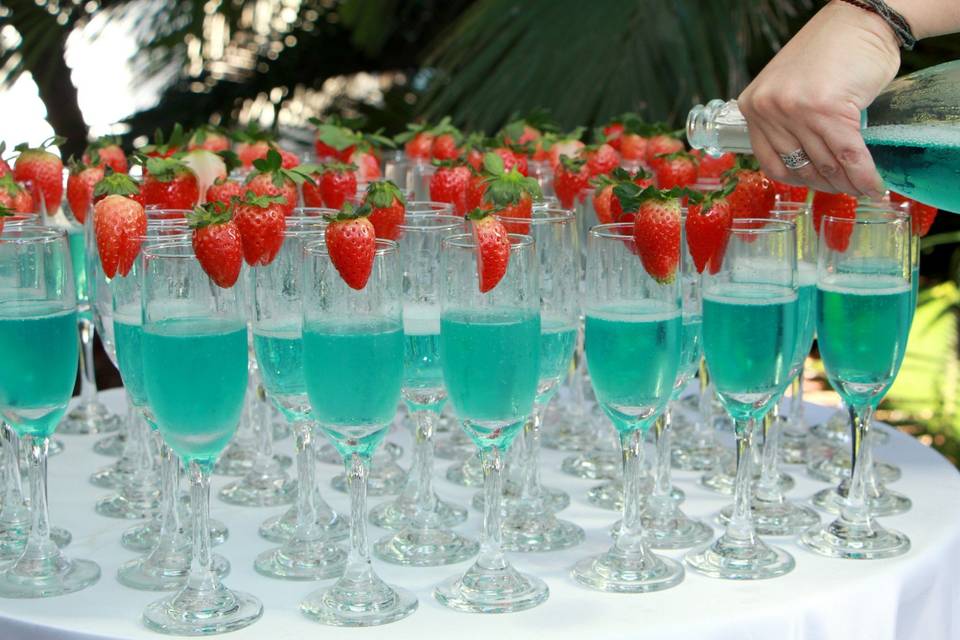 Blue Bubbly welcome drink