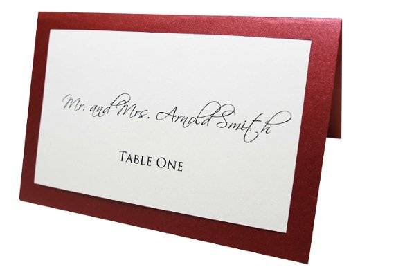 Red/Burgandy/White Escort Card/Place Card