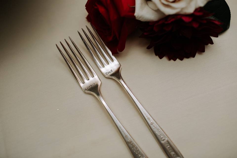 Custom cake forks