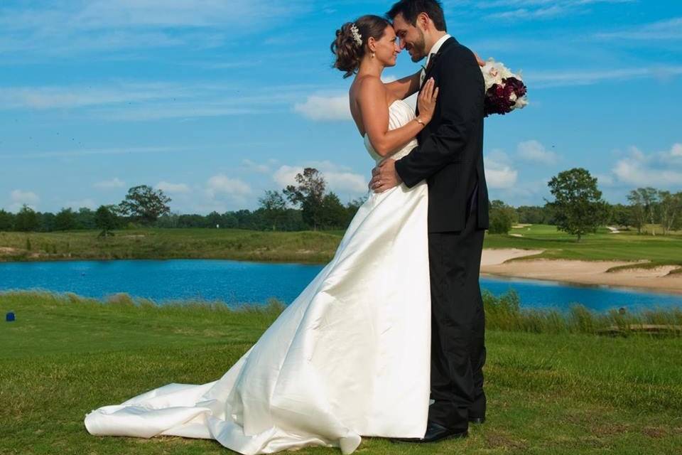 Bride just loving her dress