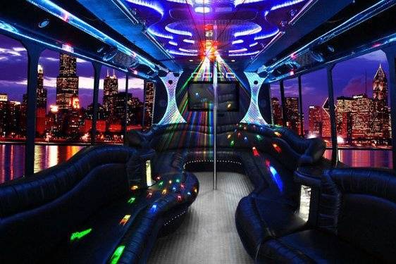 Inside of our amazing party bus