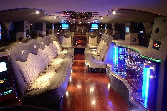 Luxurious interior of our hummer limousine