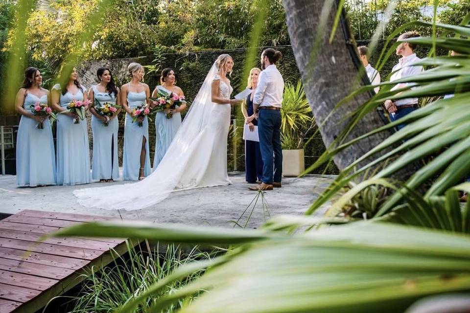 Ceremony by the waterfall