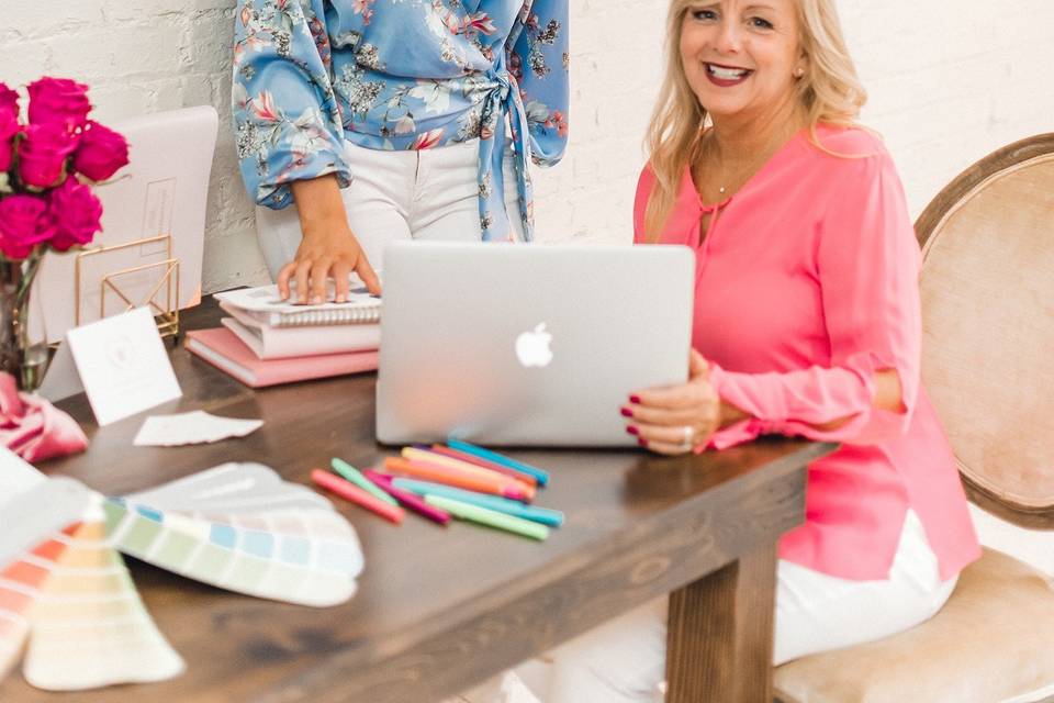 Jillian and Susie at work