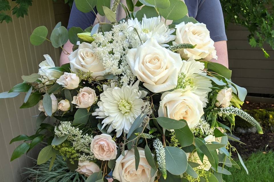 White cascading bouquet