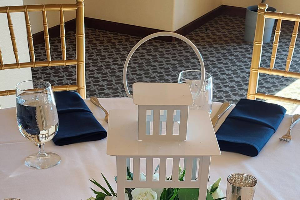 White and Blue Centerpiece