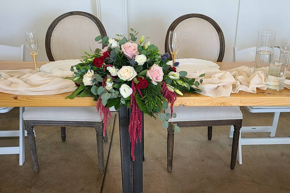 Hanging Head Table Flowers
