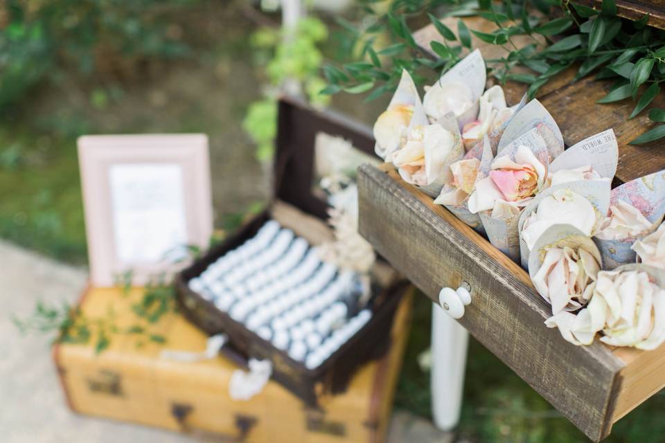 Rose petal display