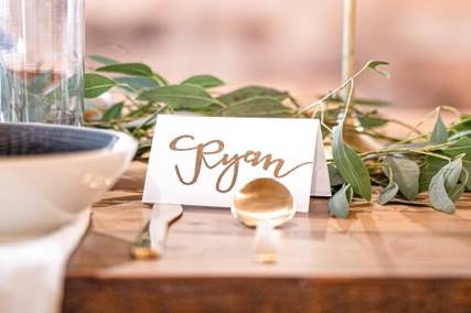 Gold embossed place card