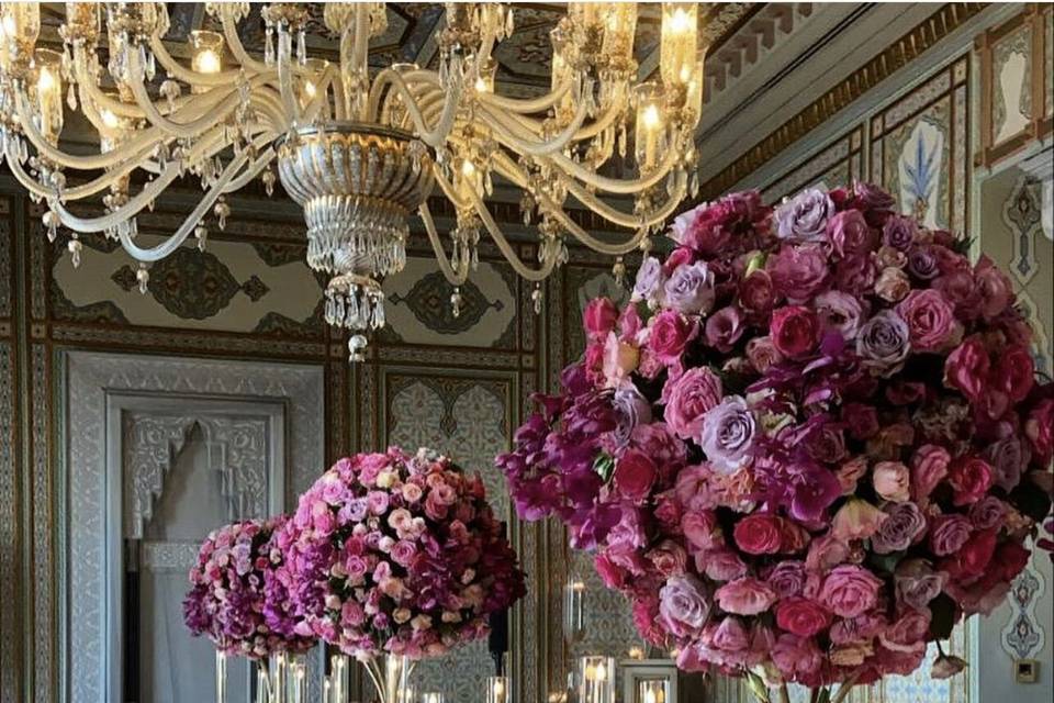 Dramatic wedding decor